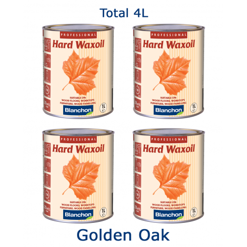Blanchon HARD WAXOIL (hardwax) 4 ltr (four 1 ltr cans) GOLDEN OAK 05721152 (BL)